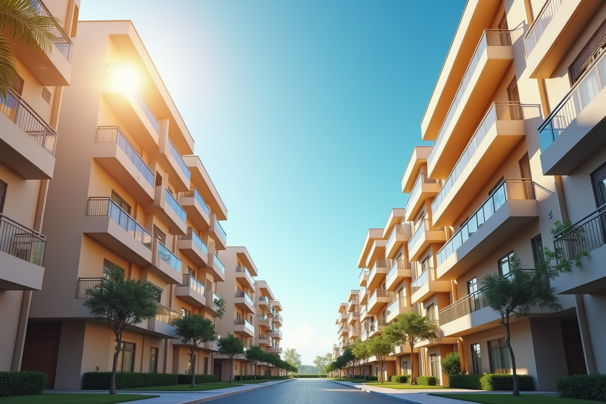 Appartements élégants avec balcons ensoleilles et panneau a louer