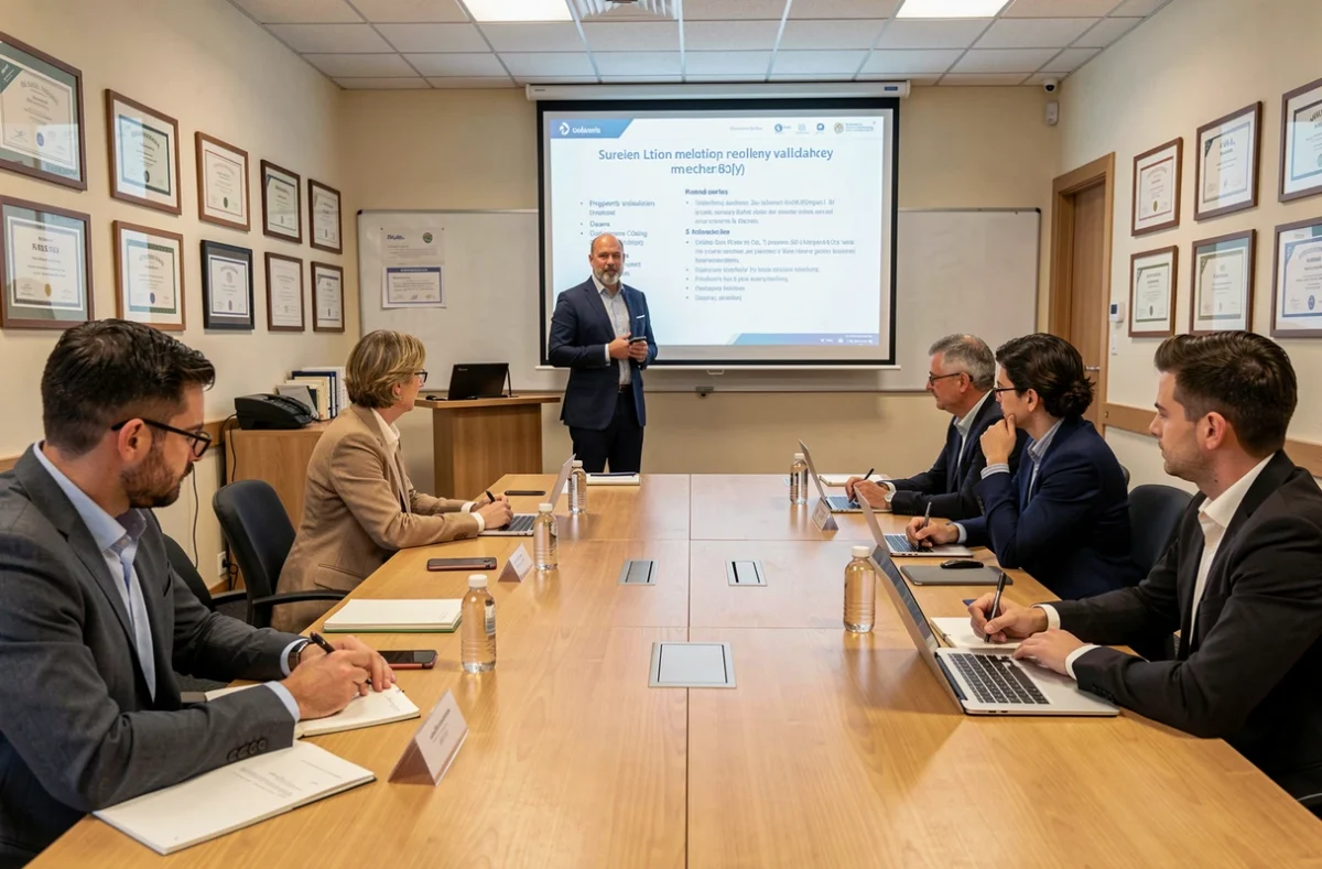 Séminaire de formation à l'Institut Français de l'Expertise Immobilière avec des professionnels prenant des notes