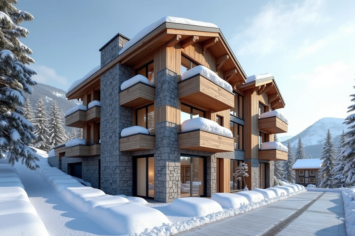 Immeuble d'appartements à vendre dans la station de ski des Menuires avec vue sur les montagnes