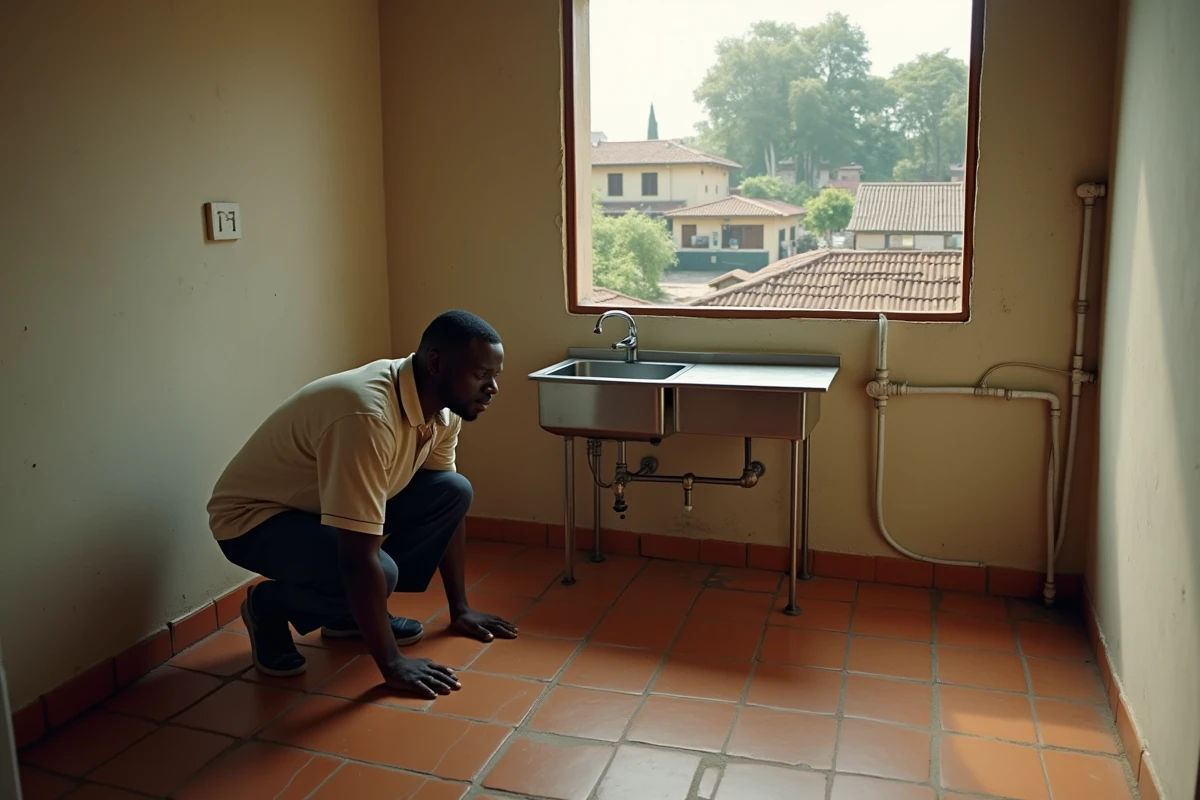 Locataire inspectant l'état d'un appartement avant la signature du bail à Abidjan